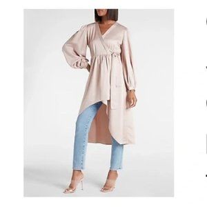 NWT Express Small/Med BLUSHING MAUVE Satin Cover Up Dress